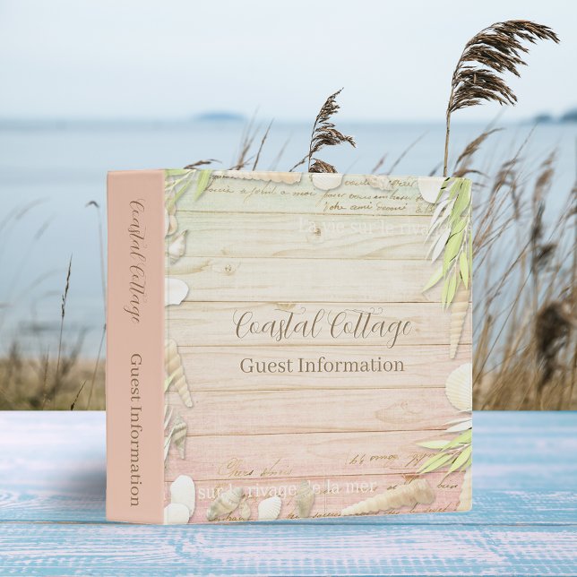 Coastal Cottage Vacation Home Rental Peach Binder (Creator Uploaded)