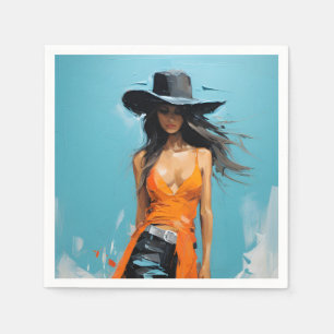 Coastal cowgirl aesthetic 30th birthday party napkin