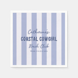 Coastal Cowgirl Bach Club Blue White Stripes Napkin