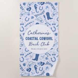 Coastal Cowgirl Bach Club Fun Pattern Beach Towel