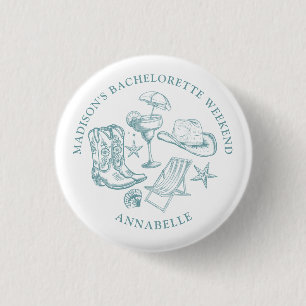 Coastal Cowgirl Bachelorette  1 Inch Round Button