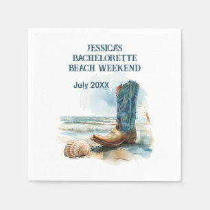 Coastal Cowgirl Bachelorette Beach Weekend Napkin