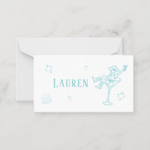 Coastal Cowgirl Bachelorette Folded Place Card