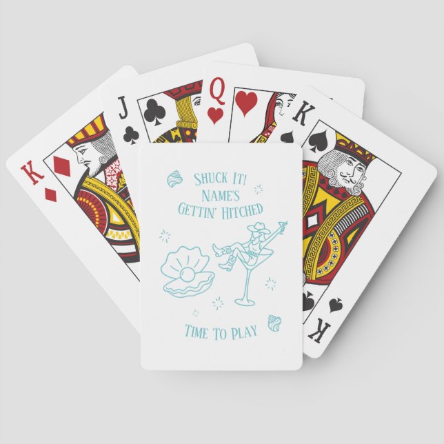 Coastal Cowgirl Bachelorette Stickers Playing Cards (Back)