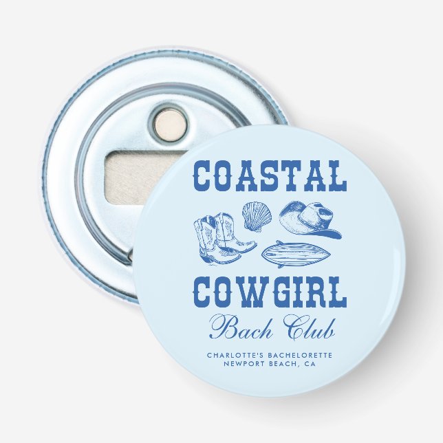 Coastal Cowgirl Bachelorette Weekend Bottle Opener (Front)