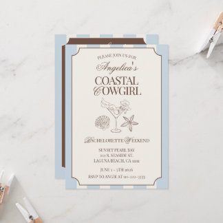 Coastal Cowgirl Bachelorette Weekend Itinerary and Invitation