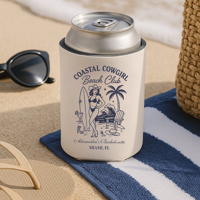 Coastal Cowgirl Beach Club Bachelorette Can Cooler (Creator Uploaded)