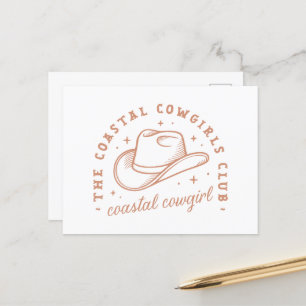 Coastal cowgirl beach club brown aesthetic postcard