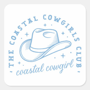 Coastal cowgirl blue aesthetic girls matching square sticker