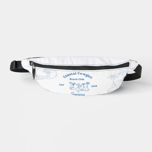 Coastal cowgirl Blue Ocean Bachelorette weekend Fanny Pack (Front)