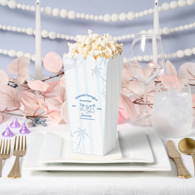 Coastal cowgirl Blue Ocean Bachelorette weekend Favor Box (Wedding)