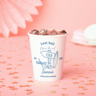Coastal cowgirl Blue Ocean Bachelorette weekend Paper Cups