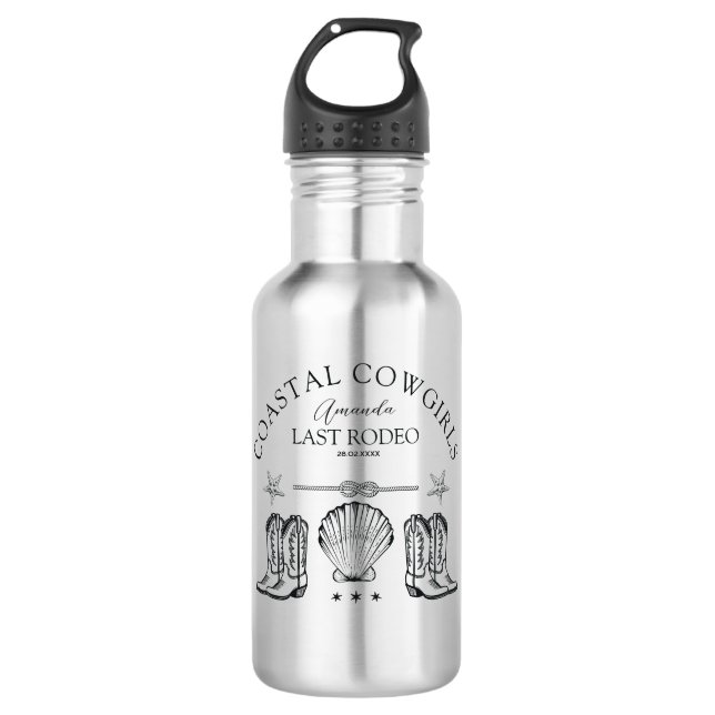 Coastal Cowgirl Boots Western Bachelorette Party 532 Ml Water Bottle (Front)