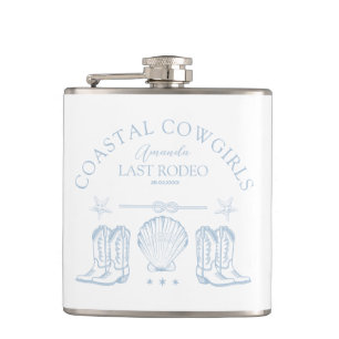 Coastal Cowgirl Boots Western Bachelorette Party Hip Flask