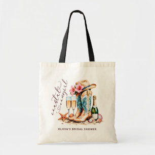 Coastal Cowgirl Modern Watercolor Bridal Shower Tote Bag