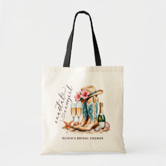 Coastal Cowgirl Modern Watercolor Bridal Shower Tote Bag