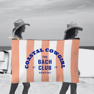 Coastal Cowgirl The Bach Club Pink Cabana Stripe Accessory Pouch