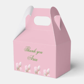 Coastal Cowgirl Wedding pink tulip Favor Box