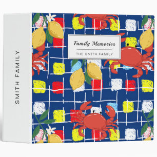 Coastal Crab and Lemon Pattern Binder