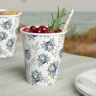 Coastal Crab Christmas Lights Paper Cups