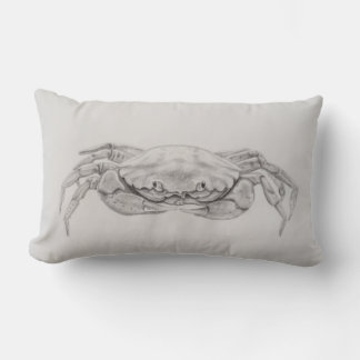 Coastal Crab Drawing Lumbar Pillow