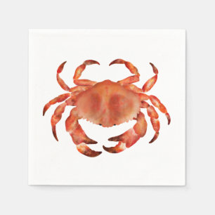 Coastal Crab Watercolor Napkin