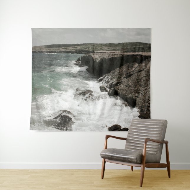 Coastal Crashing Waves Tapestry (In Situ (Horizontal))