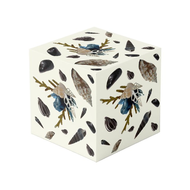 Coastal cube pen holder pencil organizer for desk (Front Angled)