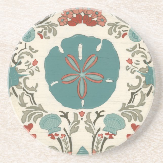 Coastal Damask I Coaster (Front)