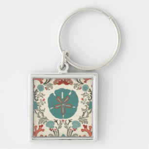 Coastal Damask I Keychain