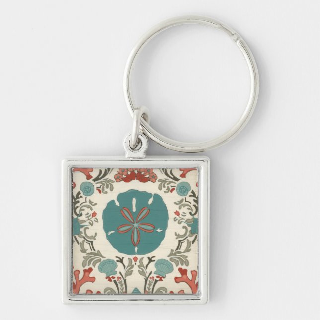Coastal Damask I Keychain (Front)