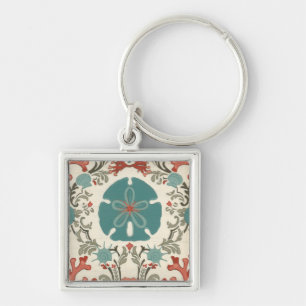 Coastal Damask II Keychain