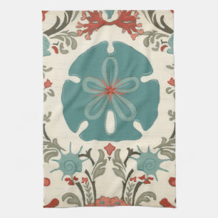 Coastal Damask II Kitchen Towel