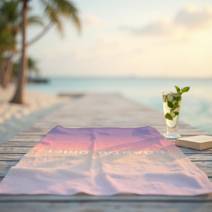 Coastal Drift - Pastel Sunset Gradient Beach Towel