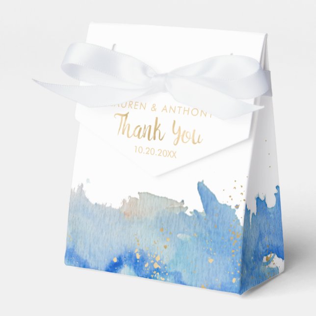 Coastal Elegance Beachy Wedding Favour Box (Front Side)