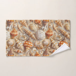 Coastal Elegance Seashell Pattern Bath Towel Set