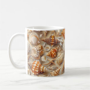 Coastal Elegance Seashell Pattern Coffee Mug