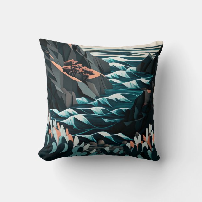 Coastal Energy Throw Pillow (Front)