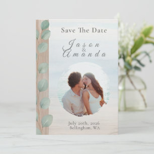 Coastal Eucalyptus Save The Date Invitation