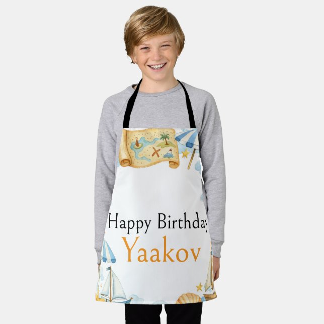 Coastal Explorer 4th Birthday Kids Apron (Worn)