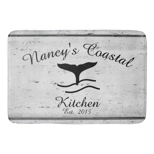 Coastal Farmhouse Monogram Kitchen Mat (Front)