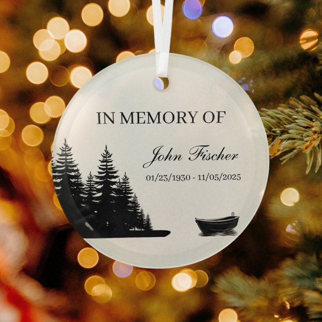 Coastal Fisherman Maritime Personalized Memorial Glass Ornament (Creator Uploaded)