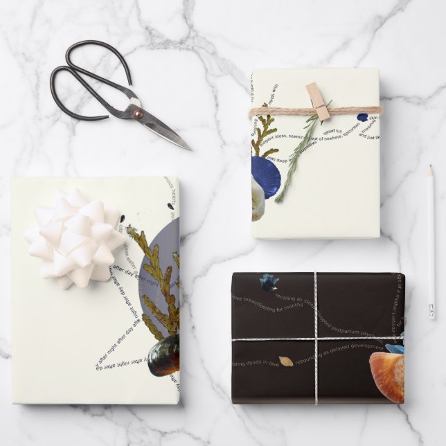 Coastal floral wabi sabi 3 Sheets of Paper (Front)