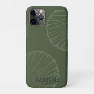 Coastal granddaughter olive green seashell iPhone 11 pro case