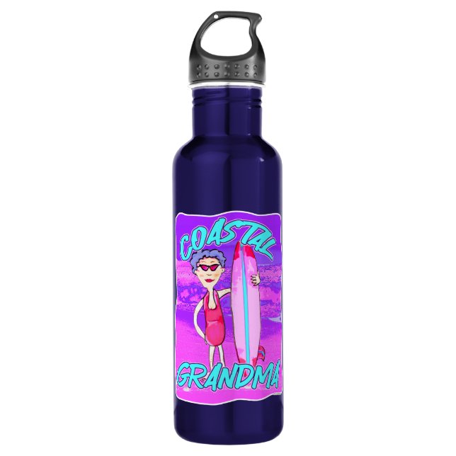 Coastal Grandma Beach Aesthetic Trend Surfer 710 Ml Water Bottle (Front)