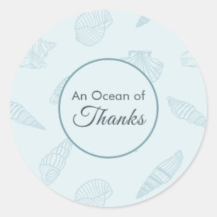 Coastal Gratitude Seafoam Blue Classic Round Sticker