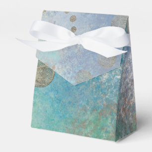 Coastal Grunge   Blue and Green Watercolor Gold Favor Box