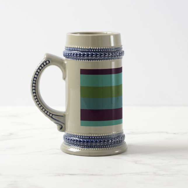 Coastal harmony stripes beer stein (Left)