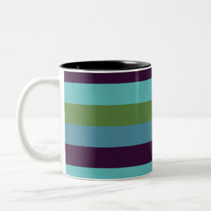 Coastal harmony stripes Two-Tone coffee mug