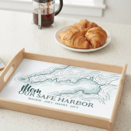 Coastal Heritage Mom Safe Harbor Topographic Map  Serving Tray